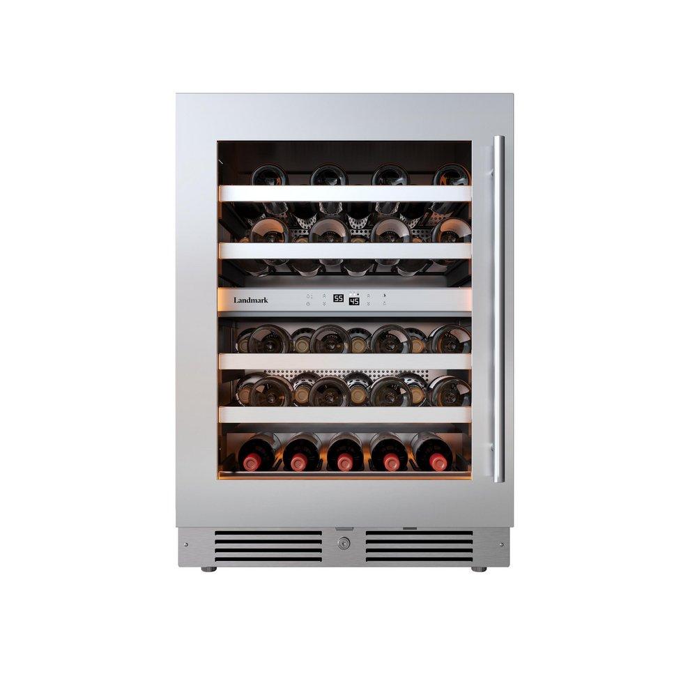 24 in. Dual Zone Wine Cooler Left Hinge in Stainless Steel 