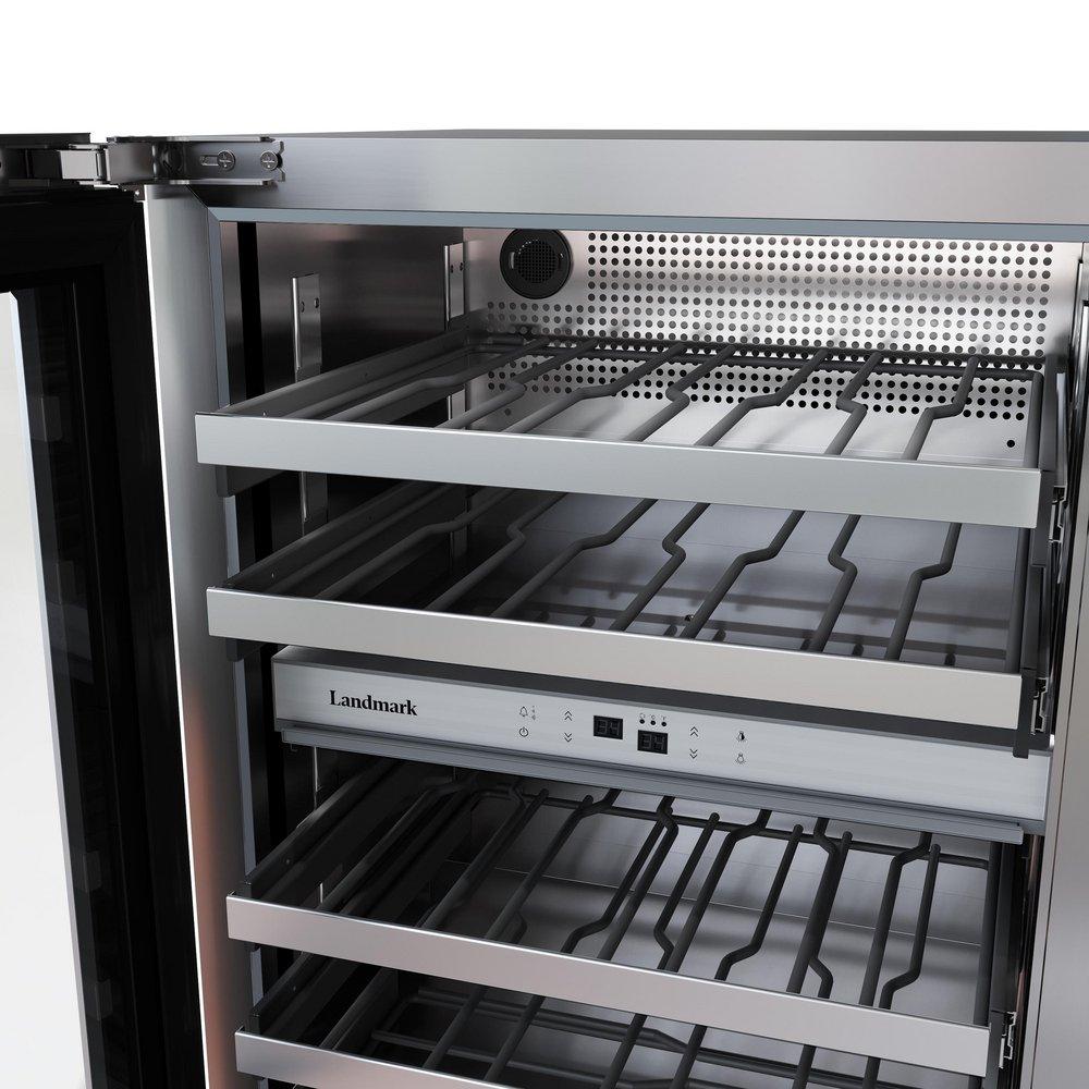 24 in. Dual Zone Wine Cooler Left Hinge in Stainless Steel 