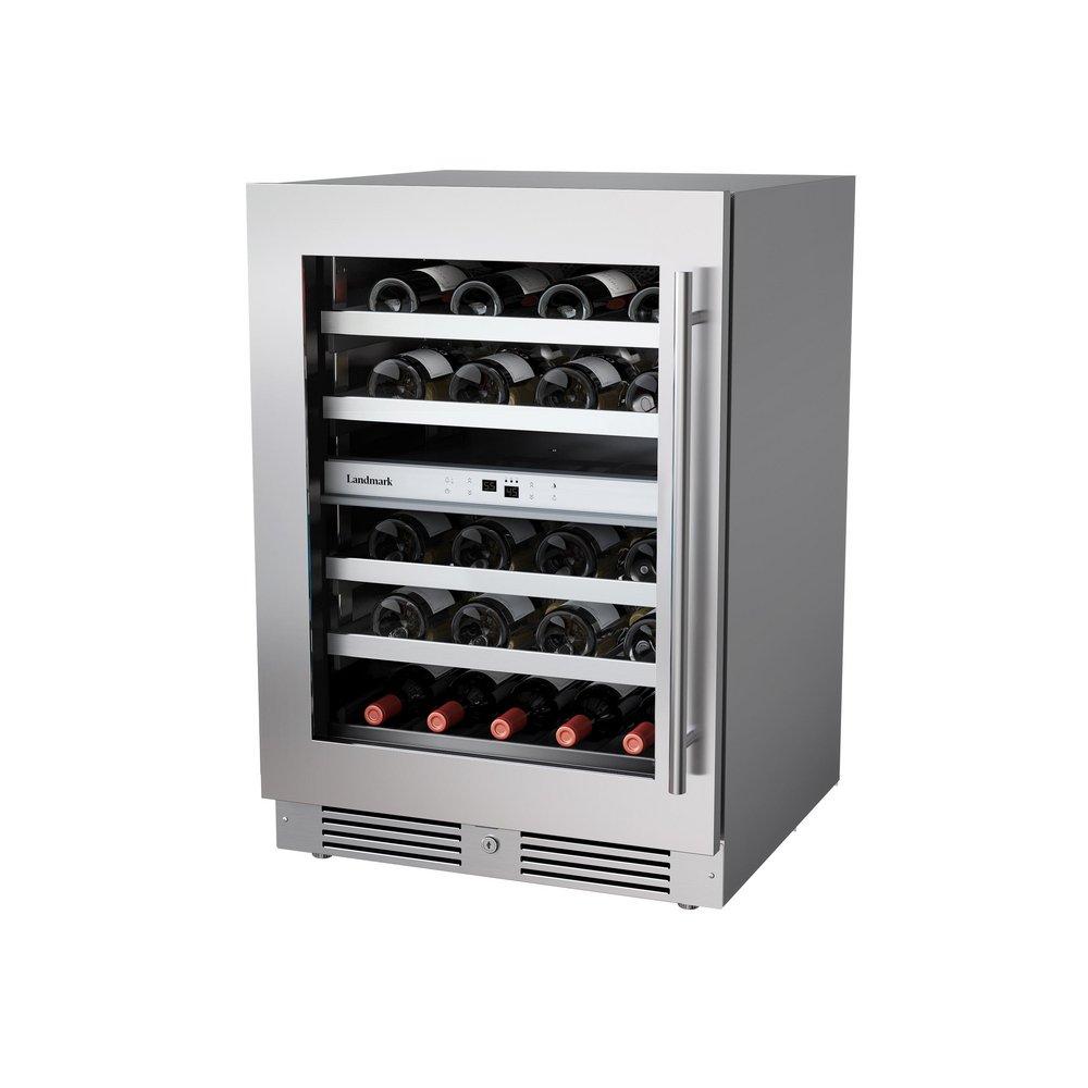 24 in. Dual Zone Wine Cooler Left Hinge in Stainless Steel 