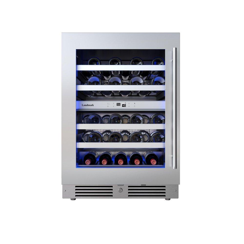 24 in. Dual Zone Wine Cooler Left Hinge in Stainless Steel 