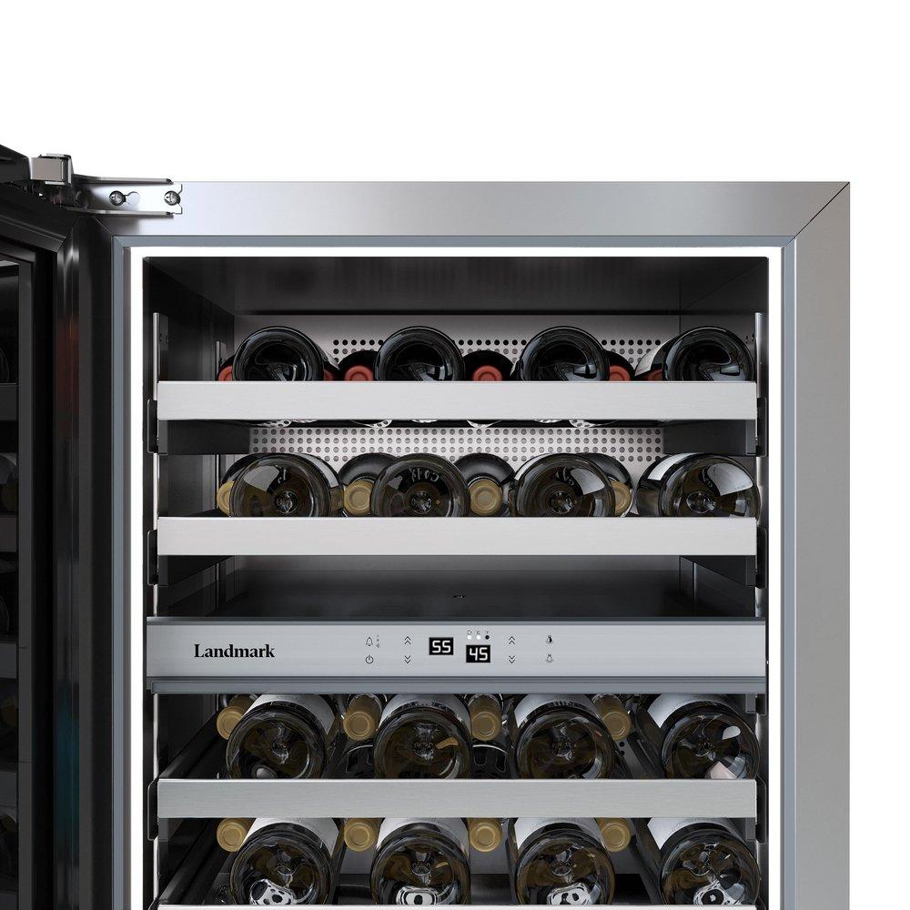24 in. Dual Zone Wine Cooler Left Hinge in Stainless Steel 