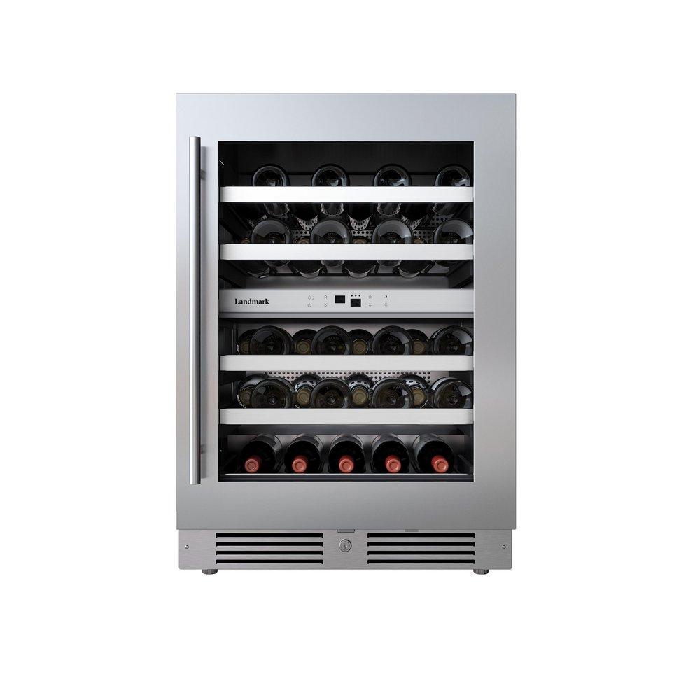 LANDMARK 24" DUAL ZONE WINE COOLER RIGHT HINGE - STAINLESS STEEL 