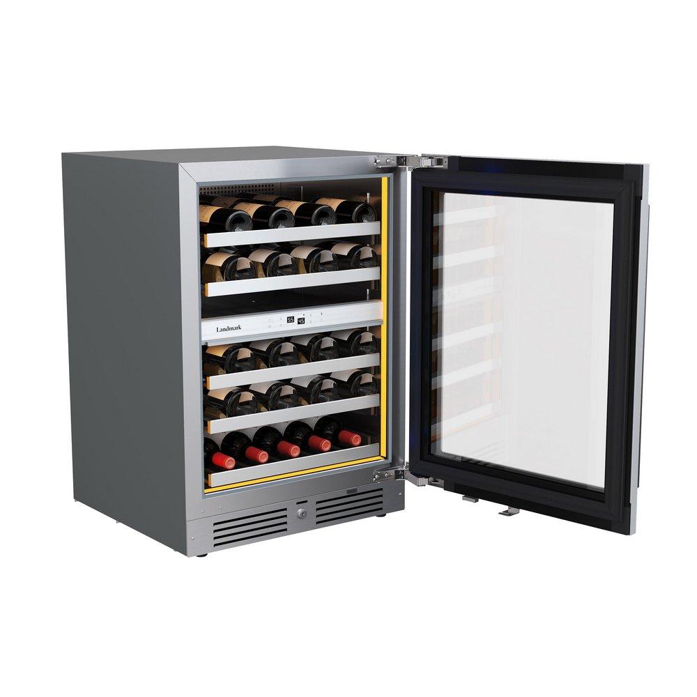 LANDMARK 24" DUAL ZONE WINE COOLER RIGHT HINGE - STAINLESS STEEL 