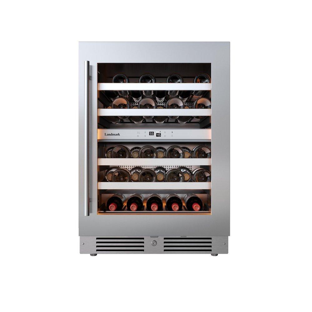 24 in. Dual Zone Wine Cooler with Right Hinge in Stainless Steel 