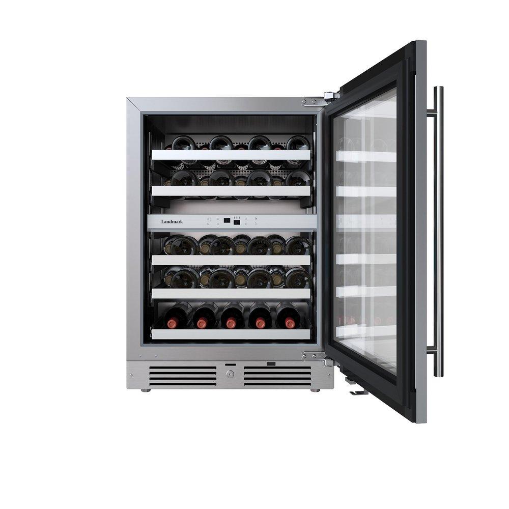 24 in. Dual Zone Wine Cooler with Right Hinge in Stainless Steel 