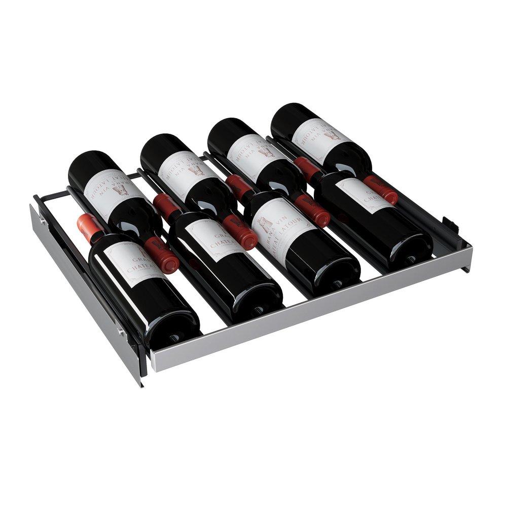 24 in. Dual Zone Wine Cooler with Right Hinge in Stainless Steel 