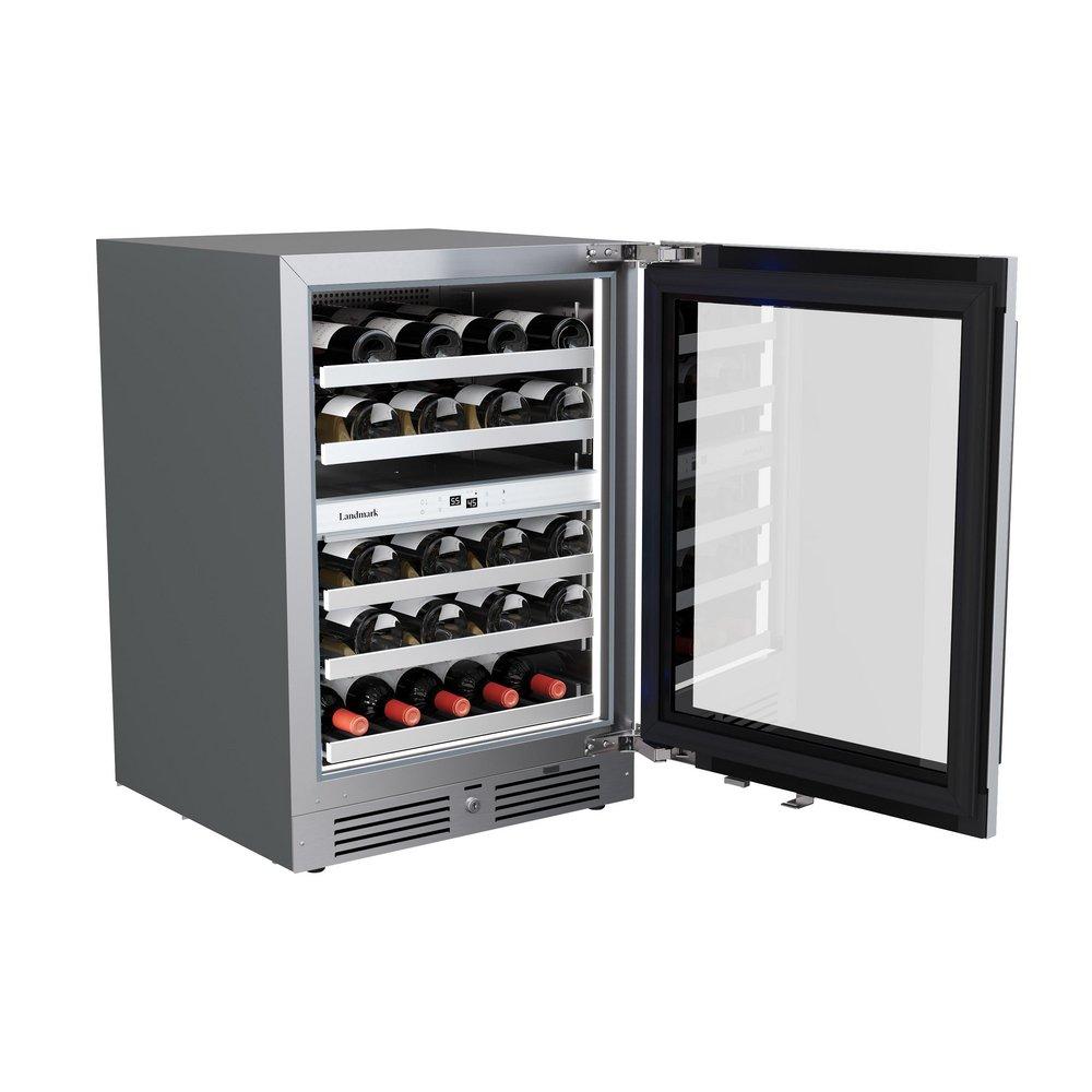 24 in. Dual Zone Wine Cooler with Right Hinge in Stainless Steel 