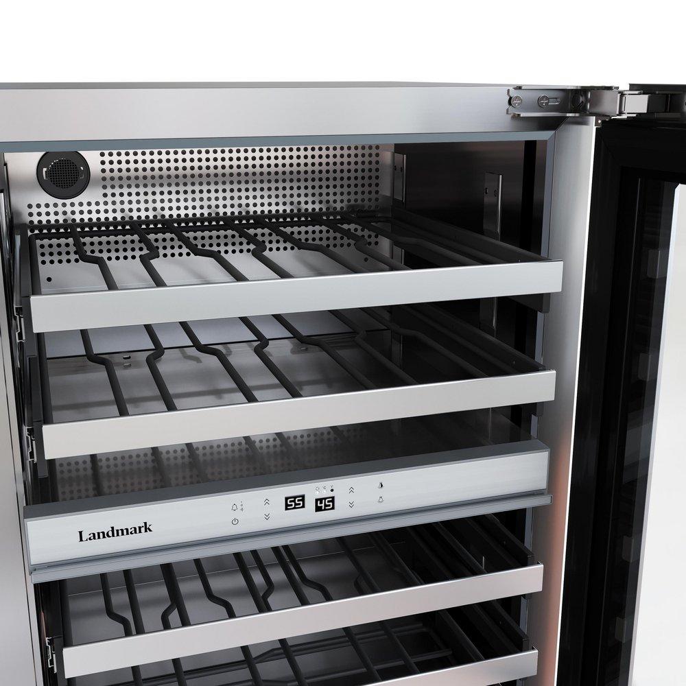 24 in. Dual Zone Wine Cooler with Right Hinge in Stainless Steel 