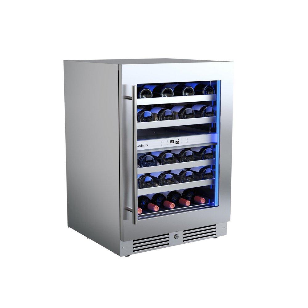 24 in. Dual Zone Wine Cooler with Right Hinge in Stainless Steel 