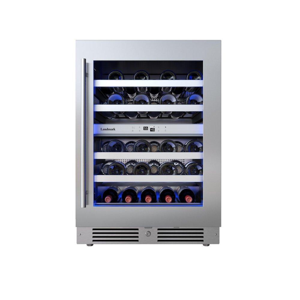 24 in. Dual Zone Wine Cooler with Right Hinge in Stainless Steel 