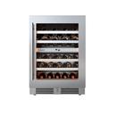 24 in. Dual Zone Wine Cooler with Right Hinge in Stainless Steel 