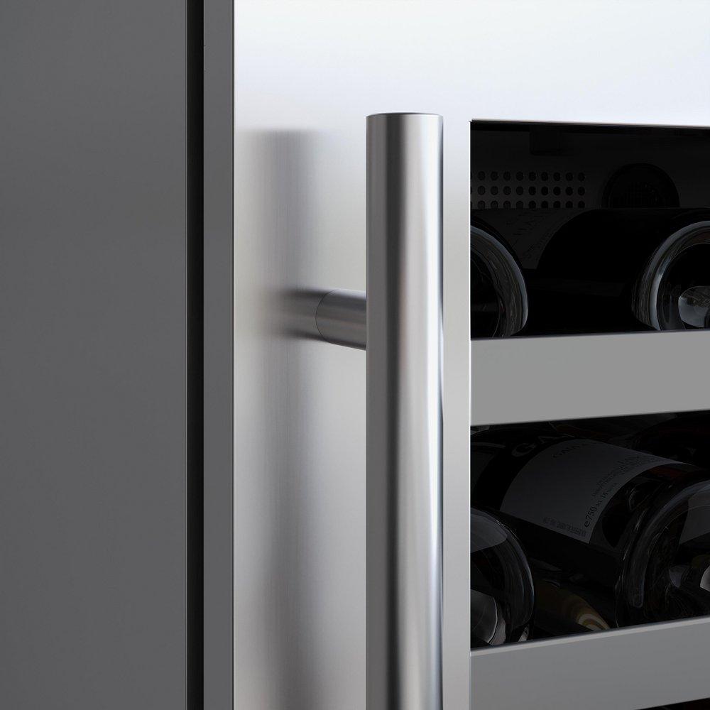 24 in. Dual Zone Wine Cooler with Right Hinge in Stainless Steel 