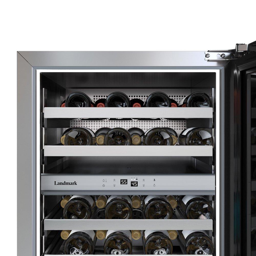 24 in. Dual Zone Wine Cooler with Right Hinge in Stainless Steel 