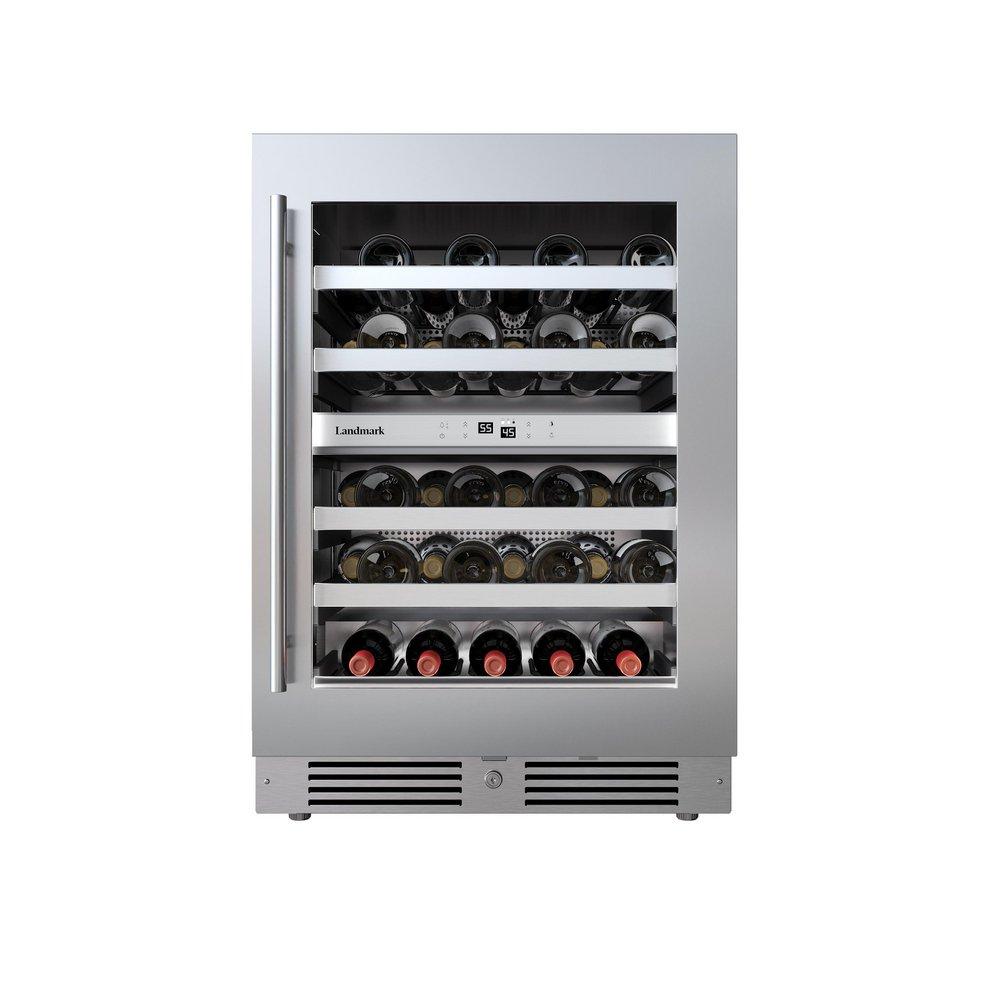 24 in. Dual Zone Wine Cooler with Right Hinge in Stainless Steel 