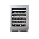 24 in. Dual Zone Wine Cooler with Right Hinge in Stainless Steel 