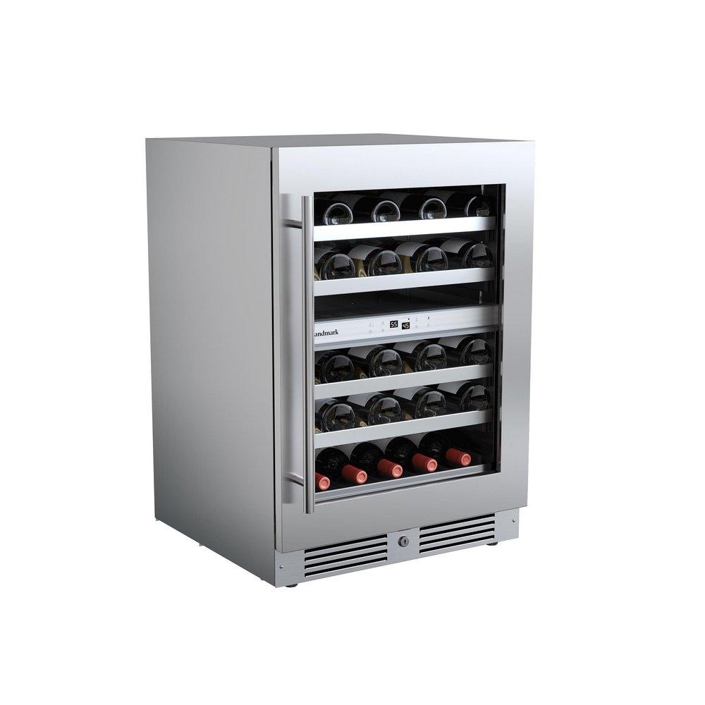 24 in. Dual Zone Wine Cooler with Right Hinge in Stainless Steel 