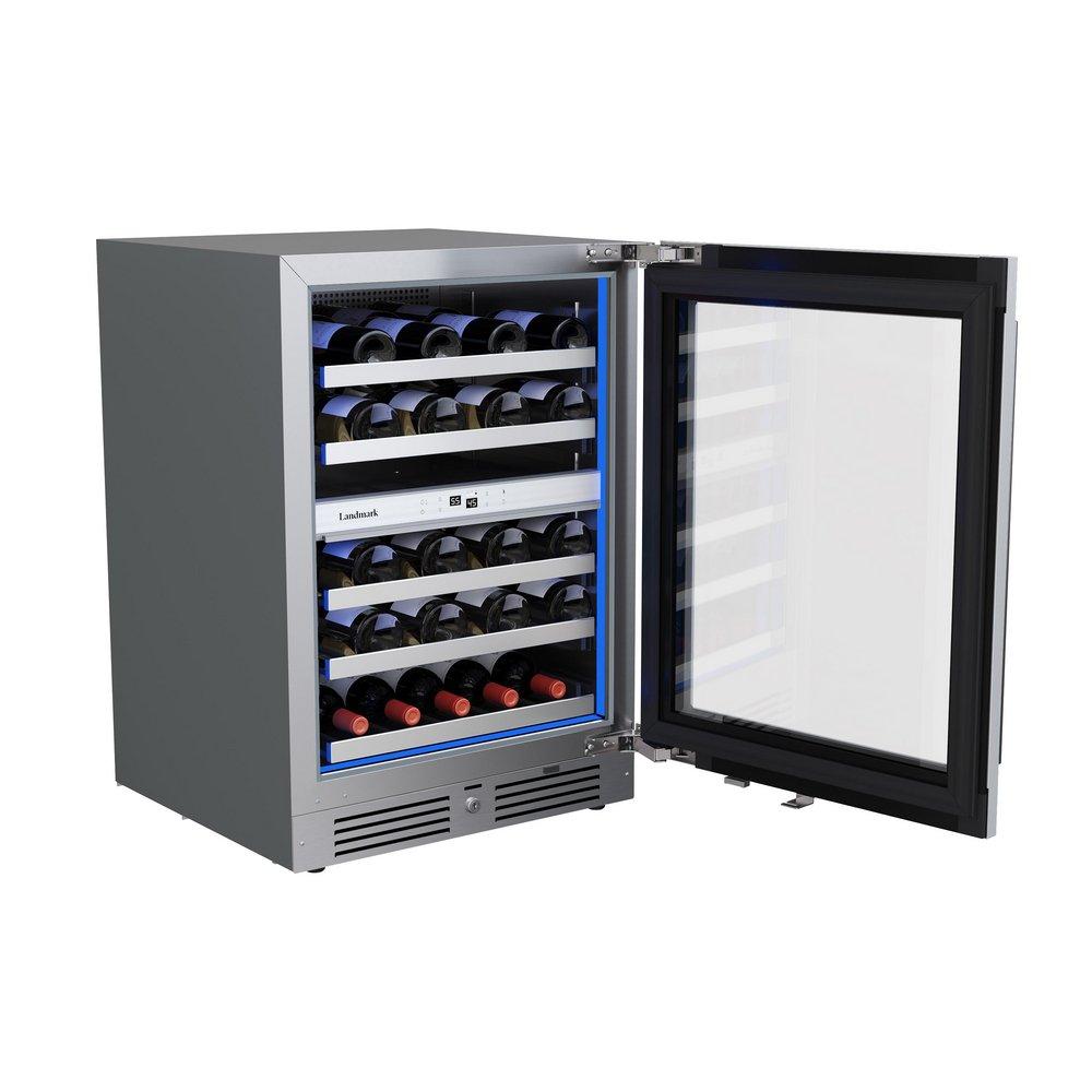 24 in. Dual Zone Wine Cooler with Right Hinge in Stainless Steel 
