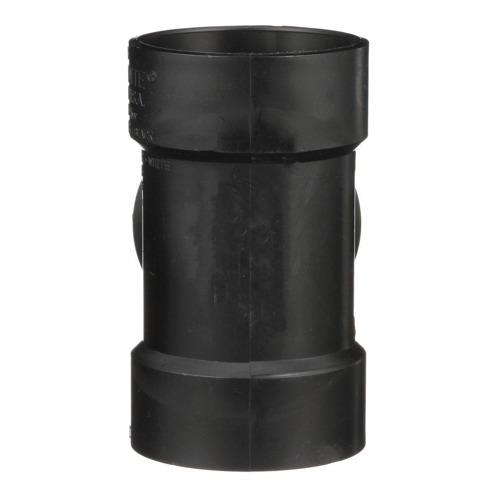 Black ABS DWV Flush Cleanout Tee With Plug 