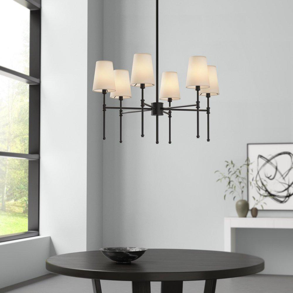 30 in. 8-Light Chandelier Ceiling Light in Matte Black image number 0