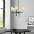 30 in. 8-Light Chandelier Ceiling Light in Matte Black image number 0