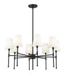 30 in. 8-Light Chandelier Ceiling Light in Matte Black 