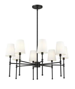 30 in. 8-Light Chandelier Ceiling Light in Matte Black