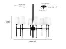 30 in. 8-Light Chandelier Ceiling Light in Matte Black 