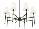 30 in. 8-Light Chandelier Ceiling Light in Matte Black 