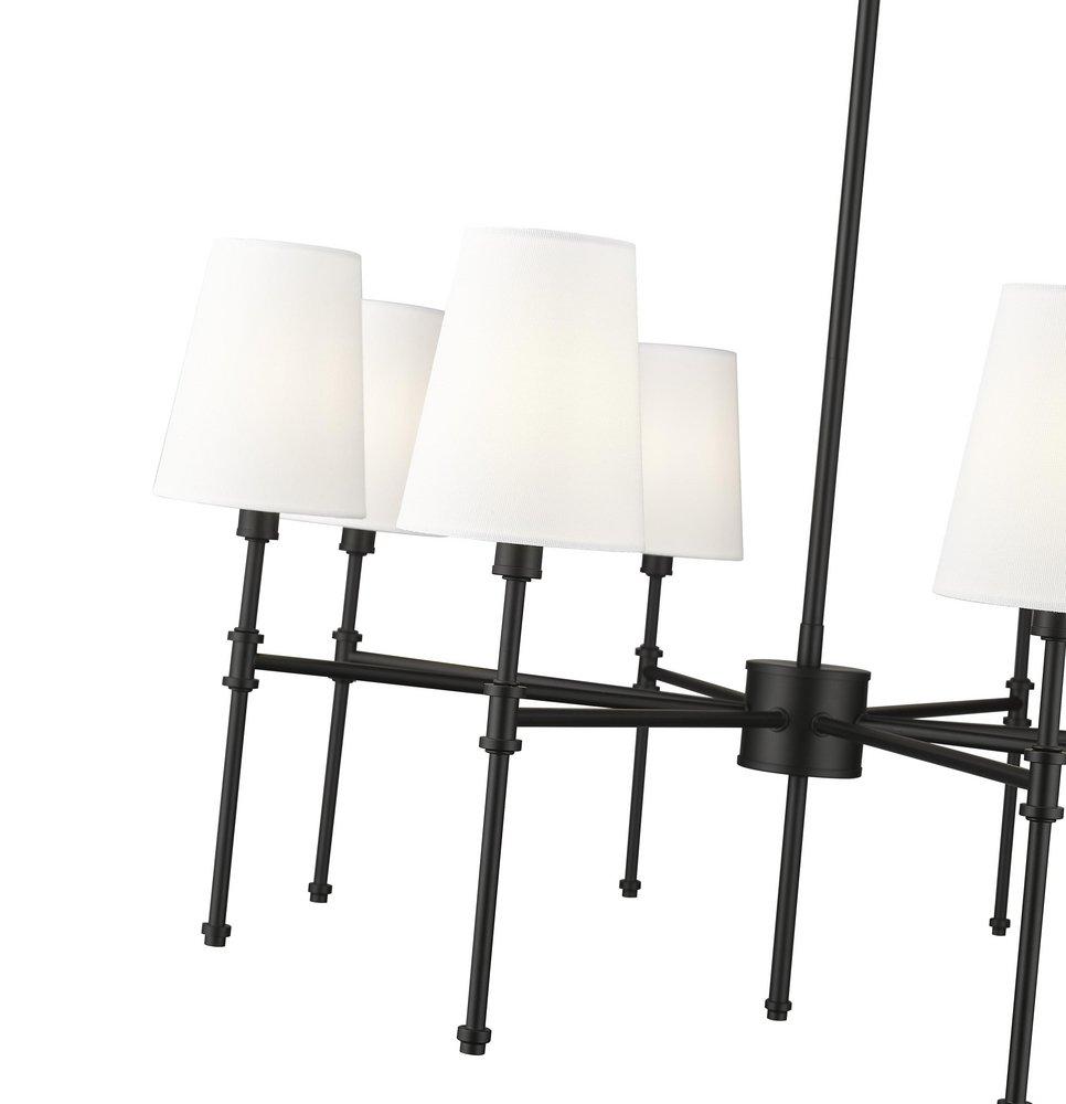 30 in. 8-Light Chandelier Ceiling Light in Matte Black 