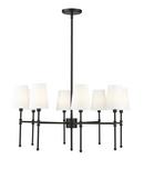 30 in. 8-Light Chandelier Ceiling Light in Matte Black 