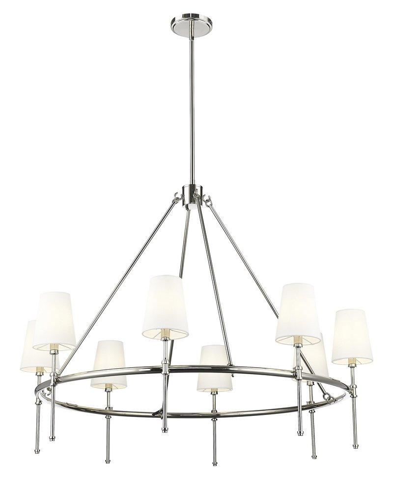 40 in. 8-Light Chandelier Ceiling Light in Polished Nickel 