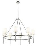 40 in. 8-Light Chandelier Ceiling Light in Polished Nickel 