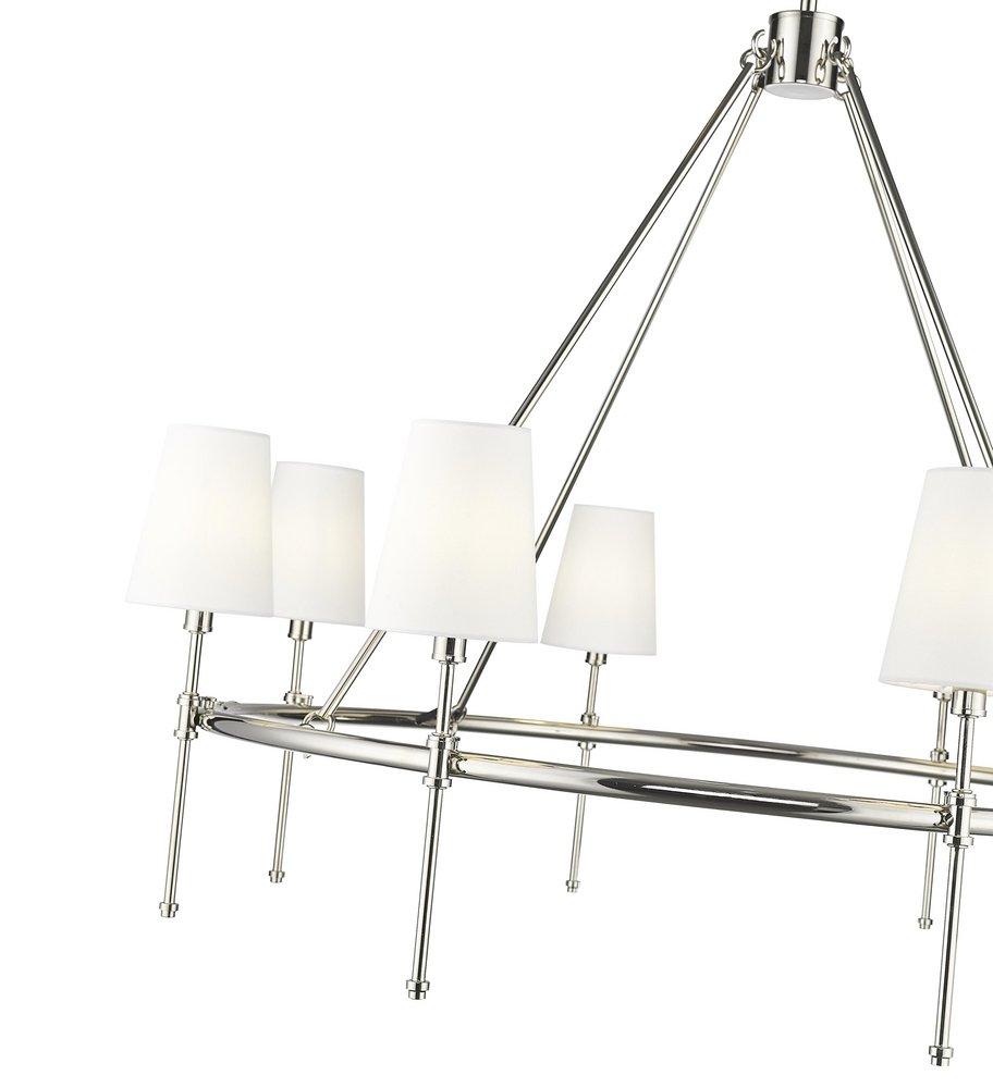 40 in. 8-Light Chandelier Ceiling Light in Polished Nickel 