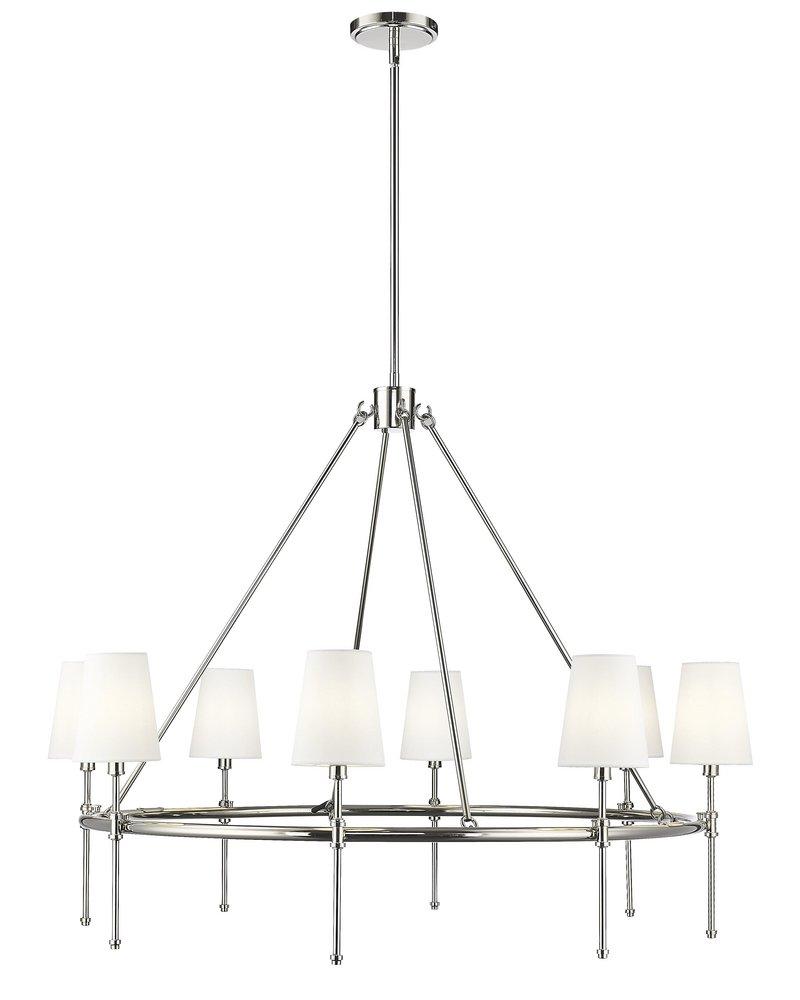 40 in. 8-Light Chandelier Ceiling Light in Polished Nickel 