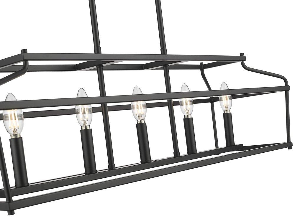 34 in. 5-Light Island Light in Matte Black 