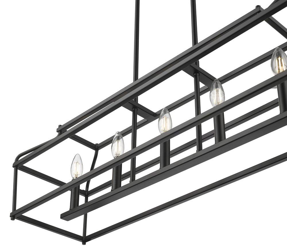 34 in. 5-Light Island Light in Matte Black 