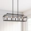 34 in. 5-Light Island Light in Matte Black 