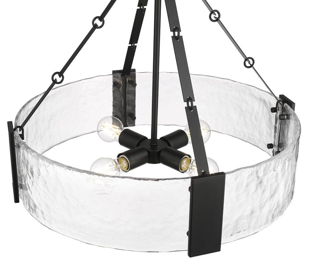 24-1/4 in. 4-Light Pendant Light Matte Black 