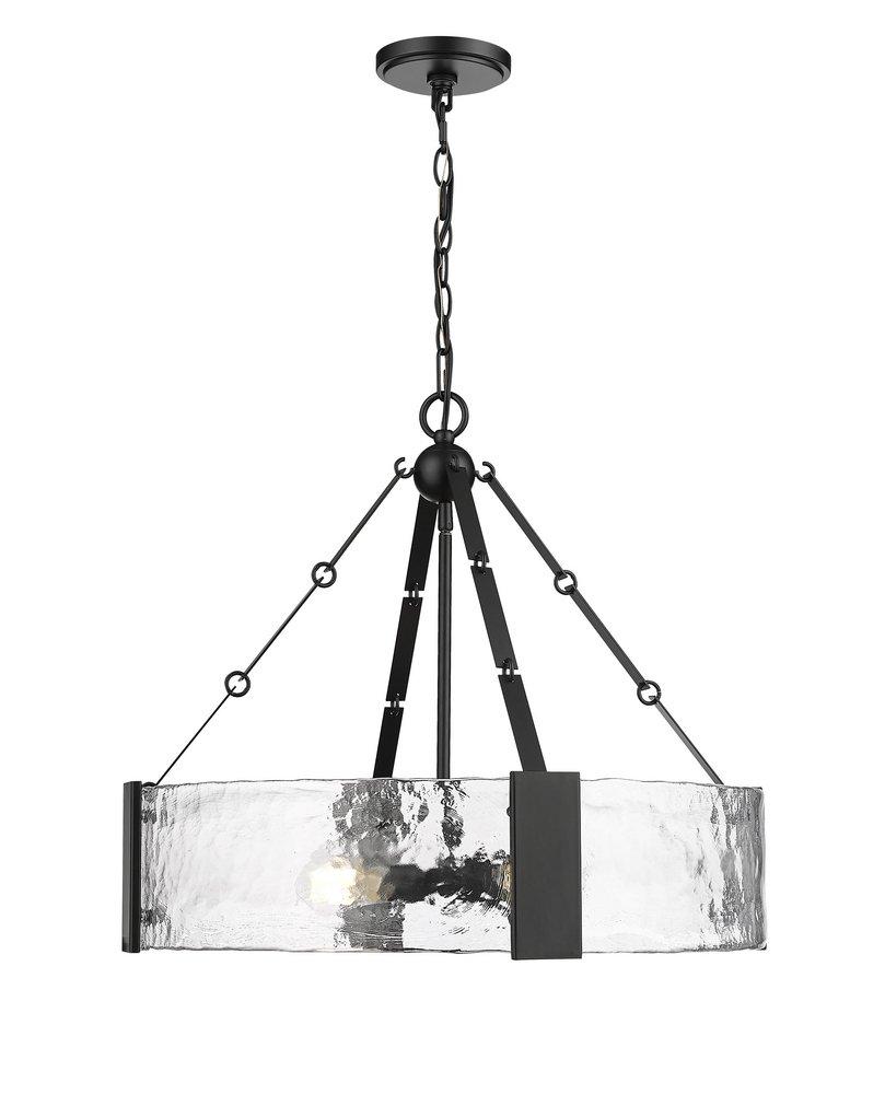 24-1/4 in. 4-Light Pendant Light Matte Black 
