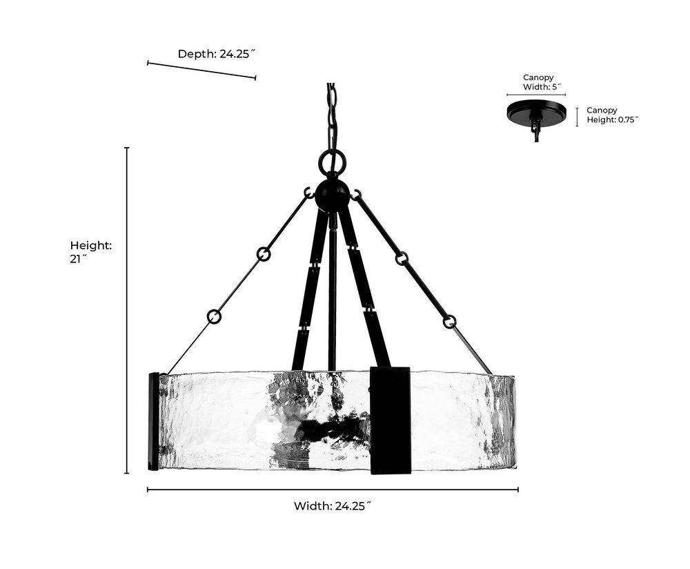 24-1/4 in. 4-Light Pendant Light Matte Black 