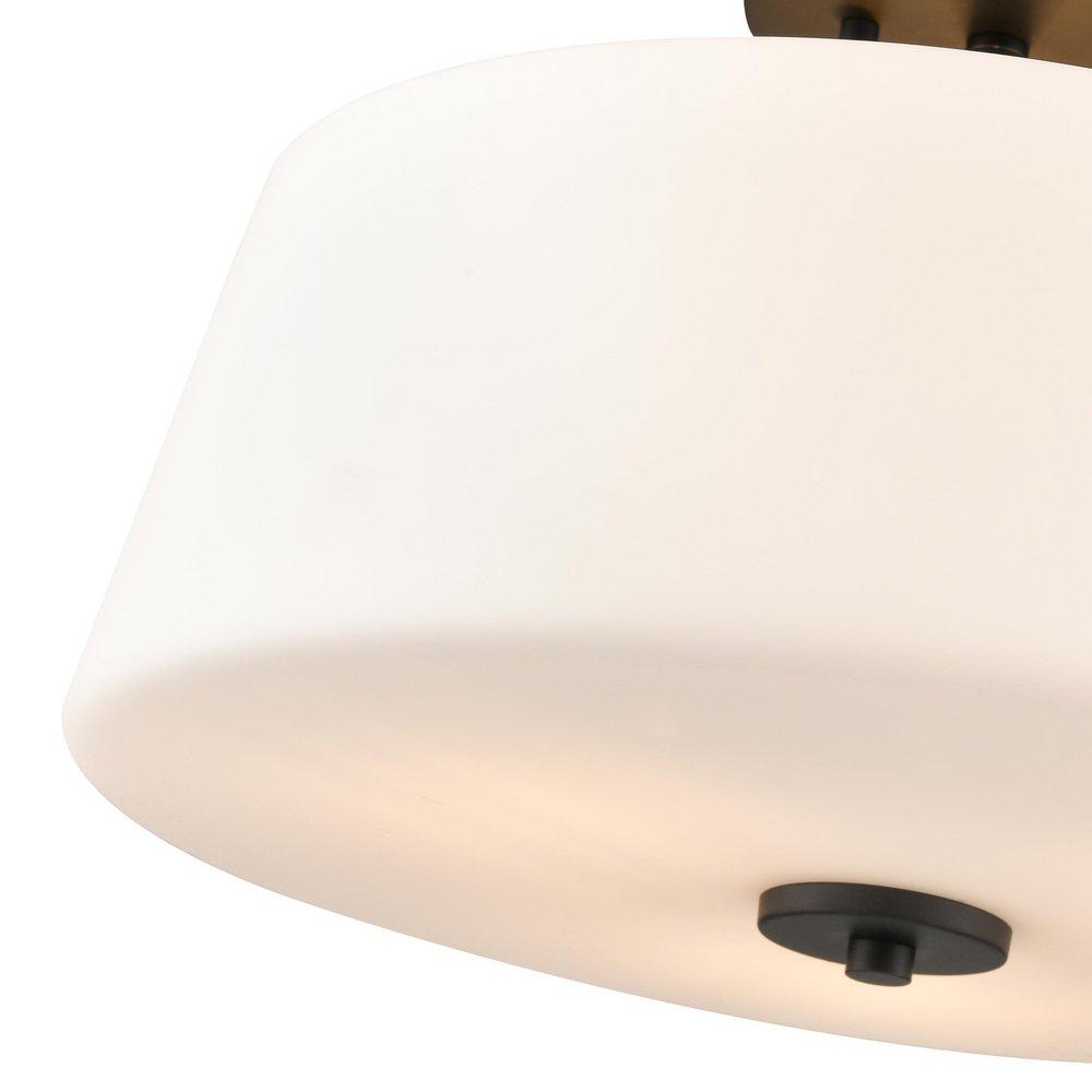 15-3/4 in. 3-Light Semi-Flush Mount Ceiling Light in Matte Black 