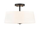 15-3/4 in. 3-Light Semi-Flush Mount Ceiling Light in Matte Black 