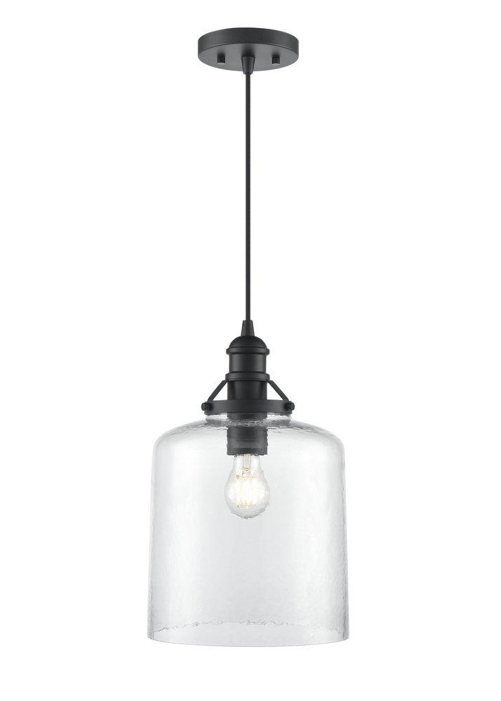 10 in. 1-Light Pendant Light in Matte Black 