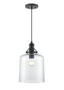 10 in. 1-Light Pendant Light in Matte Black 