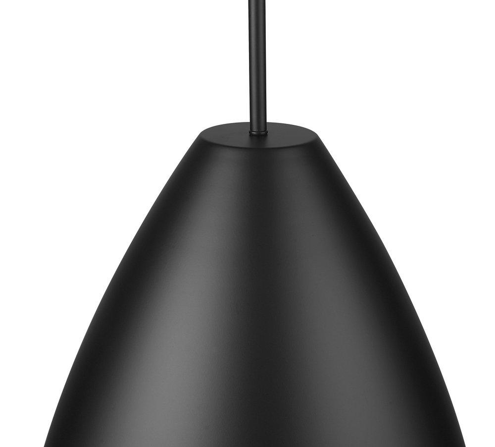 15 in. 1-Light Pendant Light in Matte Black 