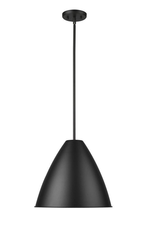 15 in. 1-Light Pendant Light in Matte Black 