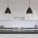 15 in. 1-Light Pendant Light in Matte Black 