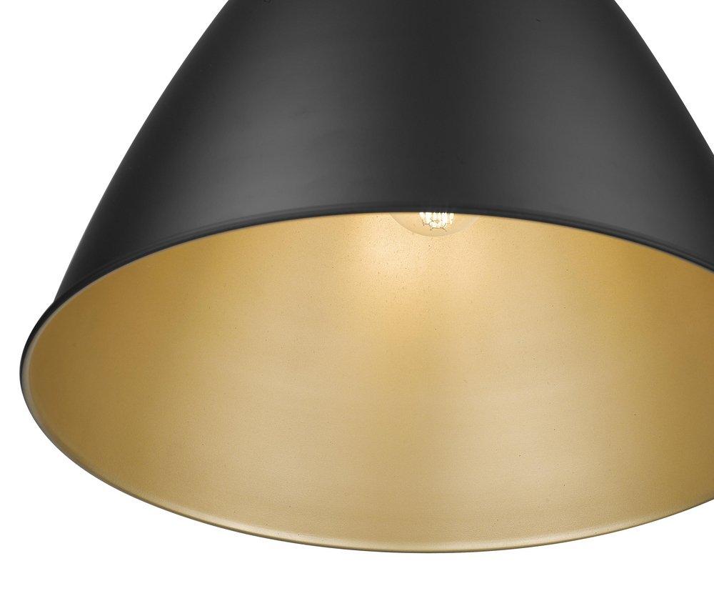 15 in. 1-Light Pendant Light in Matte Black 