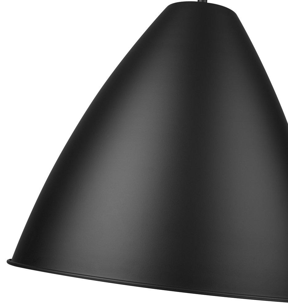 15 in. 1-Light Pendant Light in Matte Black 