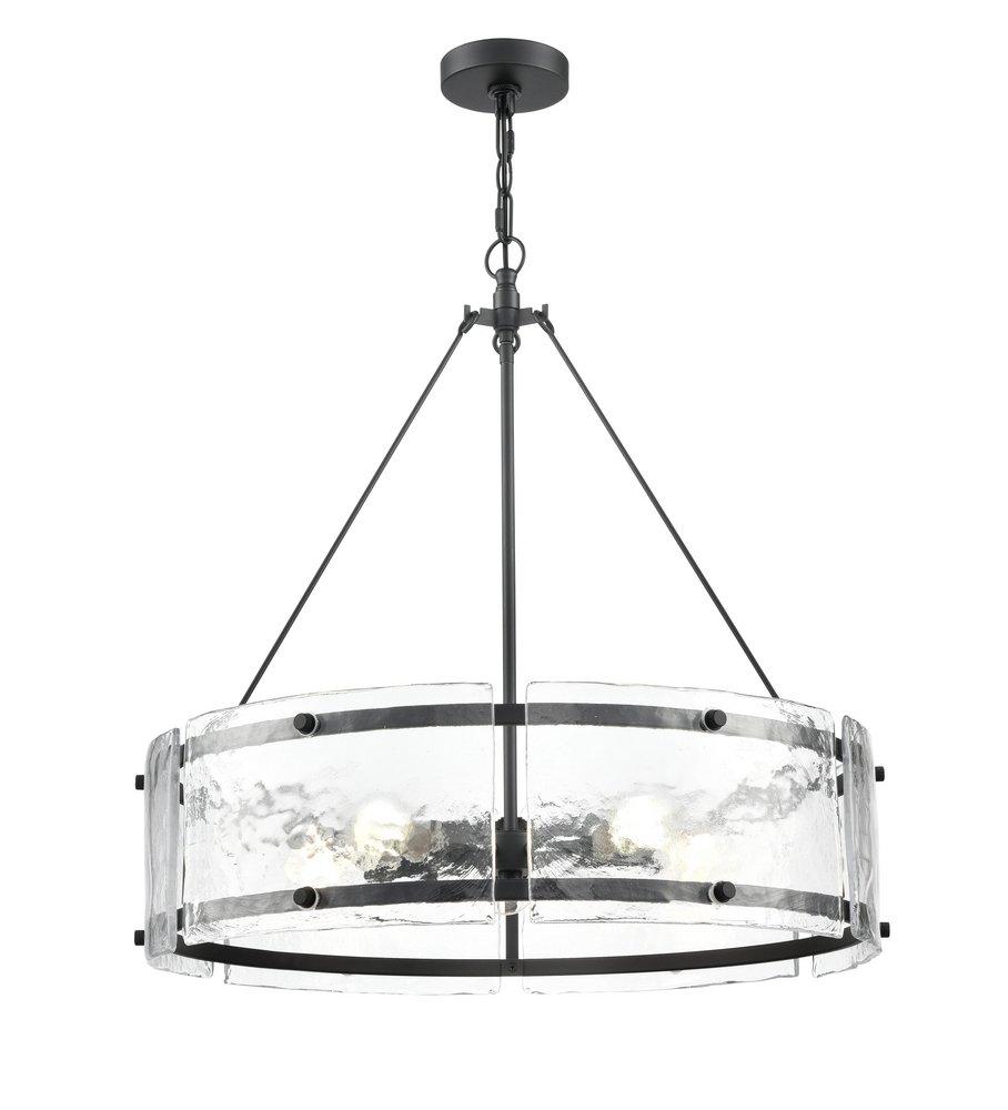 24-3/4 in. 5-Light Chandelier Ceiling Light in Matte Black 